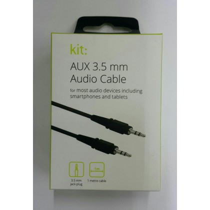 Kit 1M AUX 3.5mm Audio Cable - Black